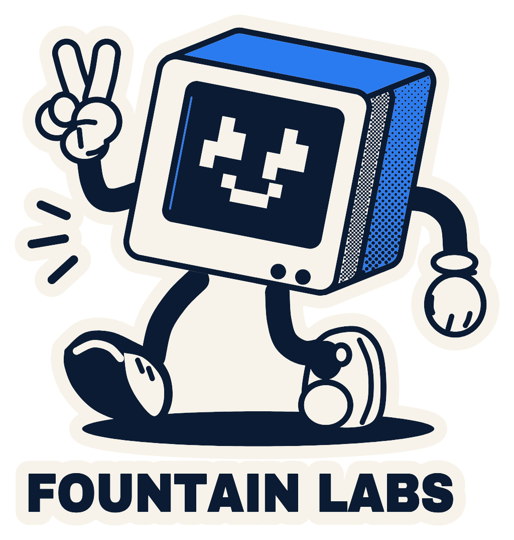 Fountain Labs primary logo, sticker